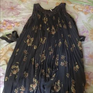 Dark grey and yellow floral free people dress